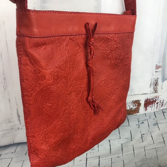 Lucky Brand Handbags - LUCKY BRAND Leather Paisley Crossbody Bag EUC